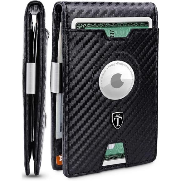 Wallet Mens Wallet with Money Clip Air Tag Wallet Card Holder RFID Blocking